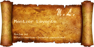 Mentzer Levente névjegykártya